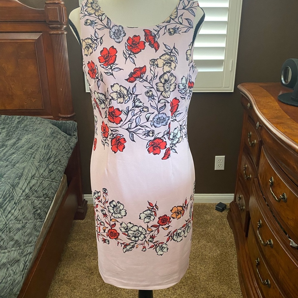Pink with red flowered dress